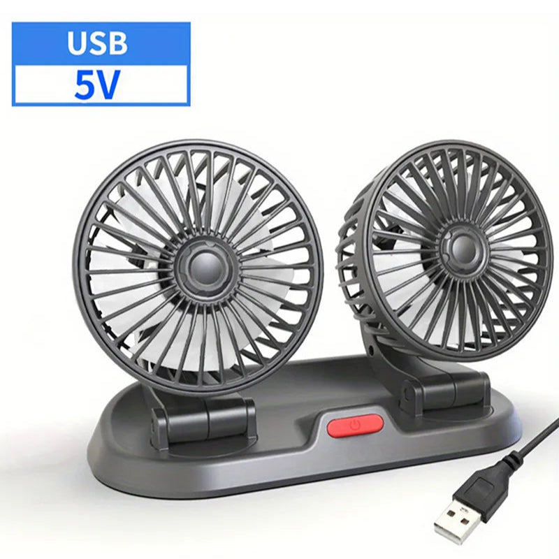 Clim Mobile™ – 360° Rotatable Dual Car Fan