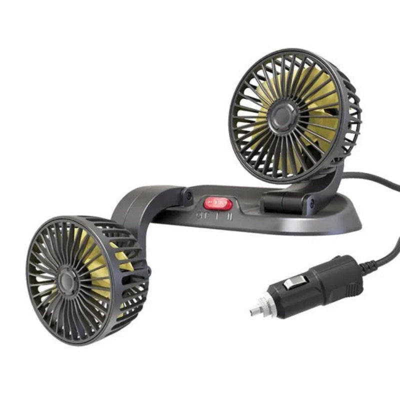 Clim Mobile™ – 360° Rotatable Dual Car Fan