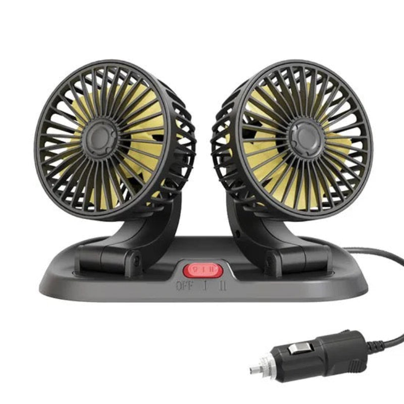 Clim Mobile™ – 360° Rotatable Dual Car Fan