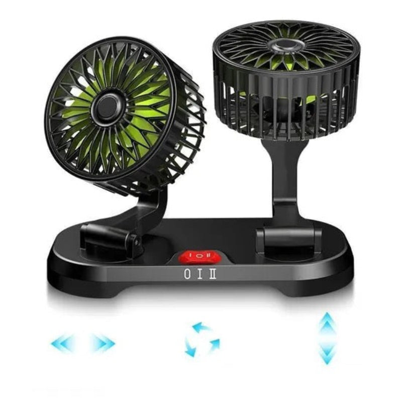 Clim Mobile™ – 360° Rotatable Dual Car Fan