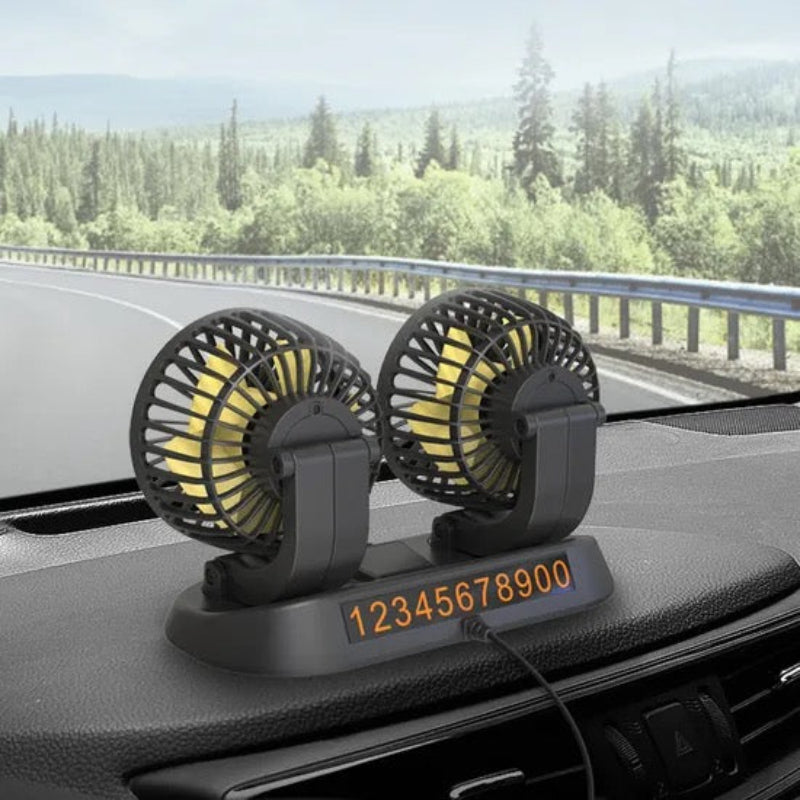 Clim Mobile™ – 360° Rotatable Dual Car Fan